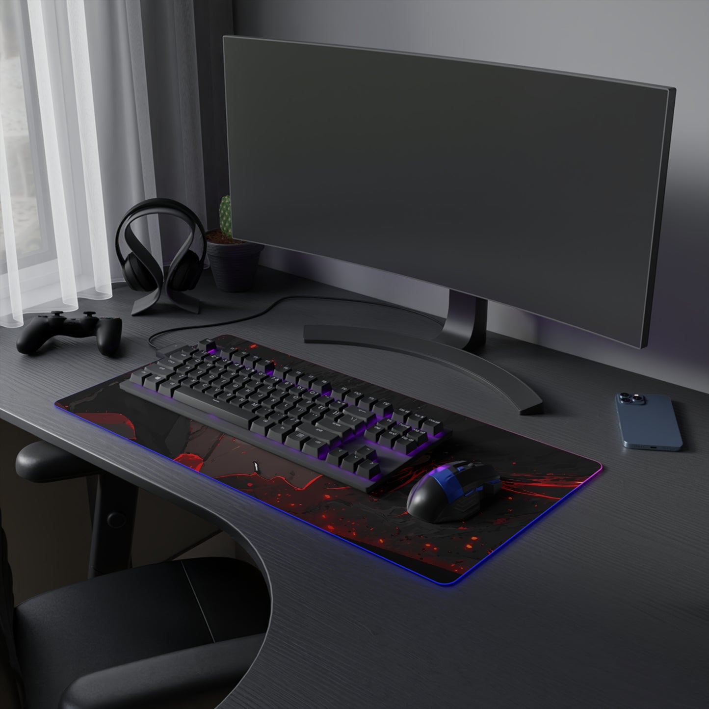 LED Gaming Mouse Pad - Blue Lock "King" Baro Shoei