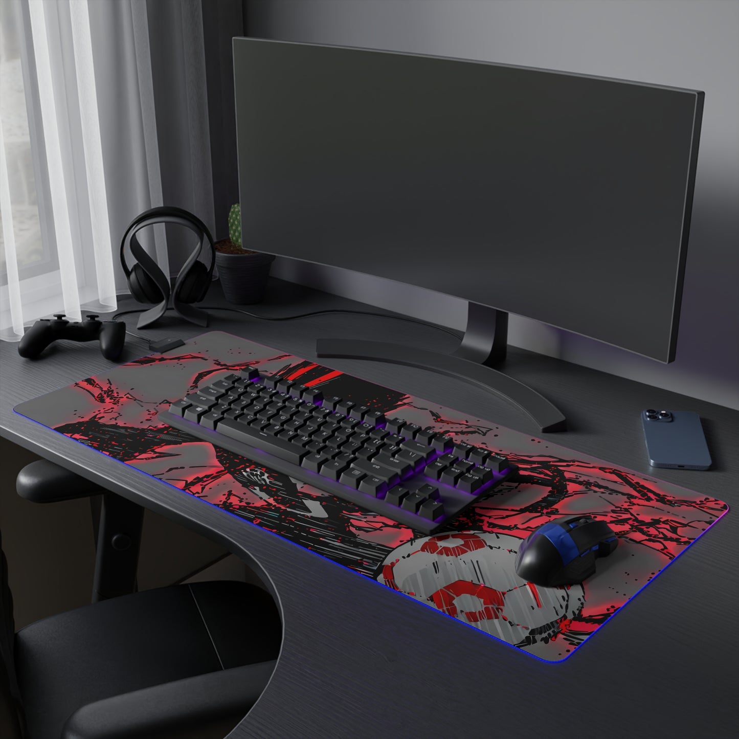 LED Gaming Mouse Pad - Blue Lock "The King" Baro Shoei