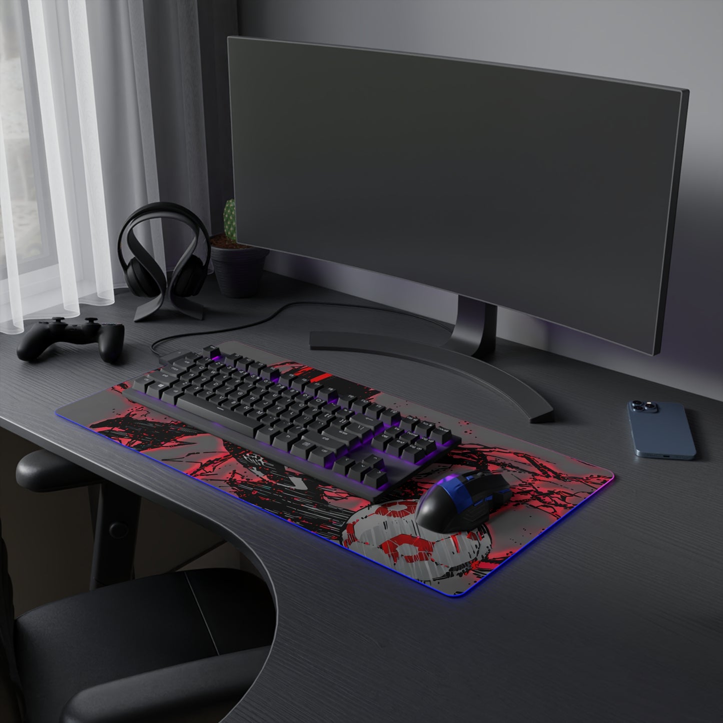 LED Gaming Mouse Pad - Blue Lock "The King" Baro Shoei