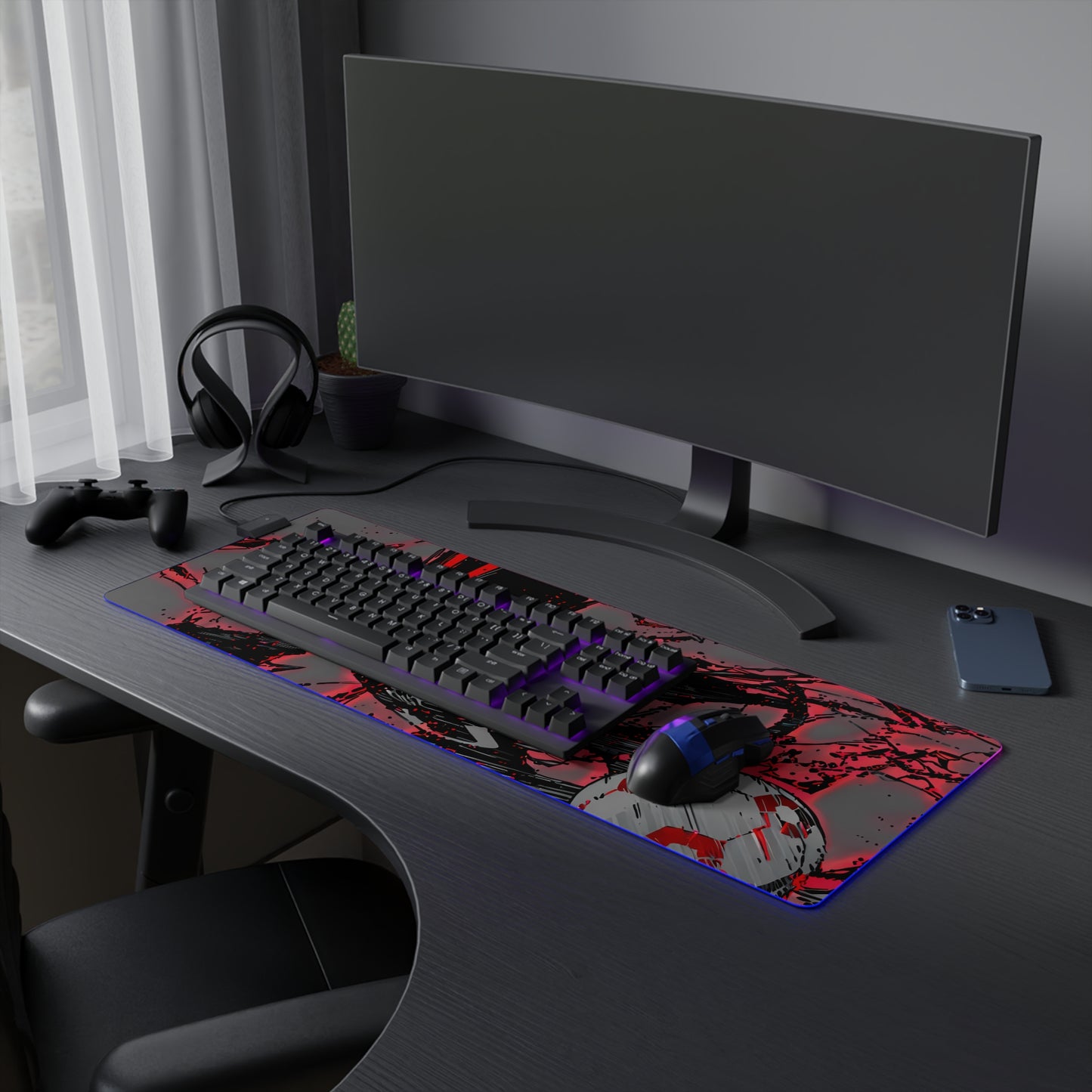 LED Gaming Mouse Pad - Blue Lock "The King" Baro Shoei