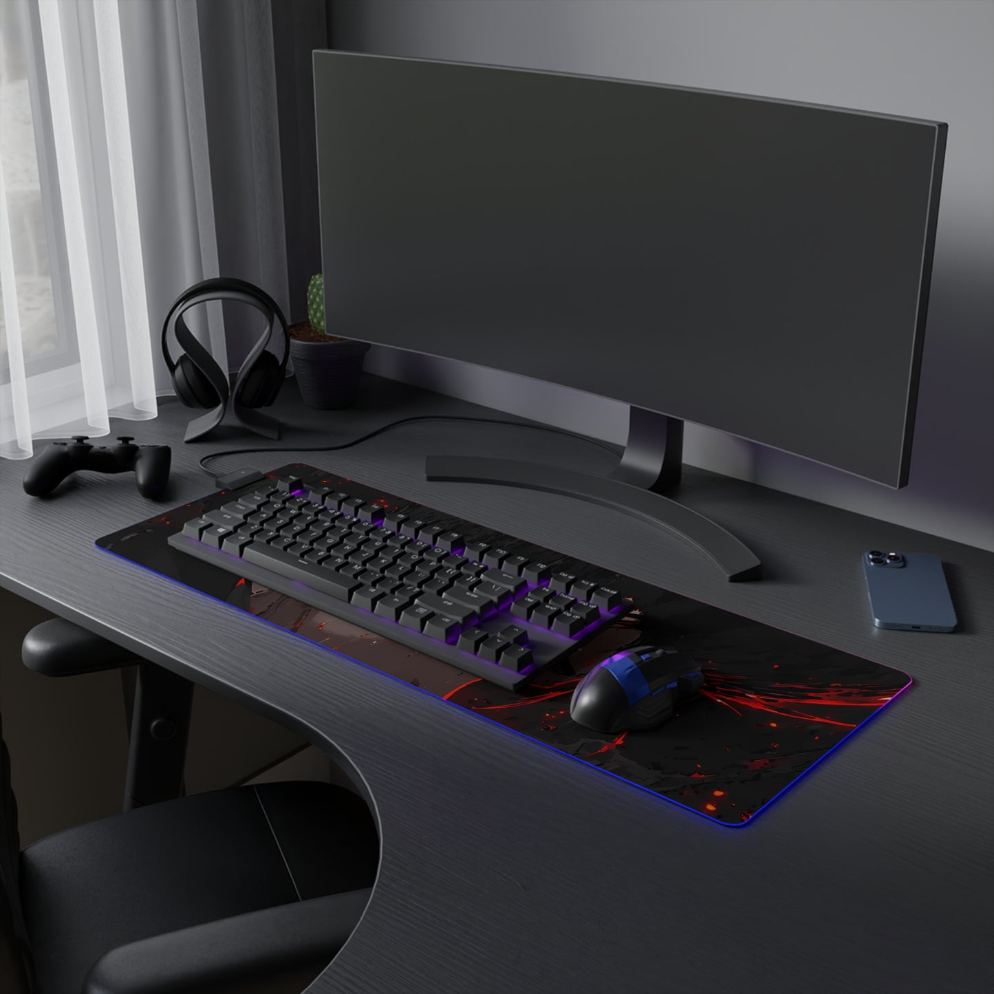 LED Gaming Mouse Pad - Blue Lock "King" Baro Shoei
