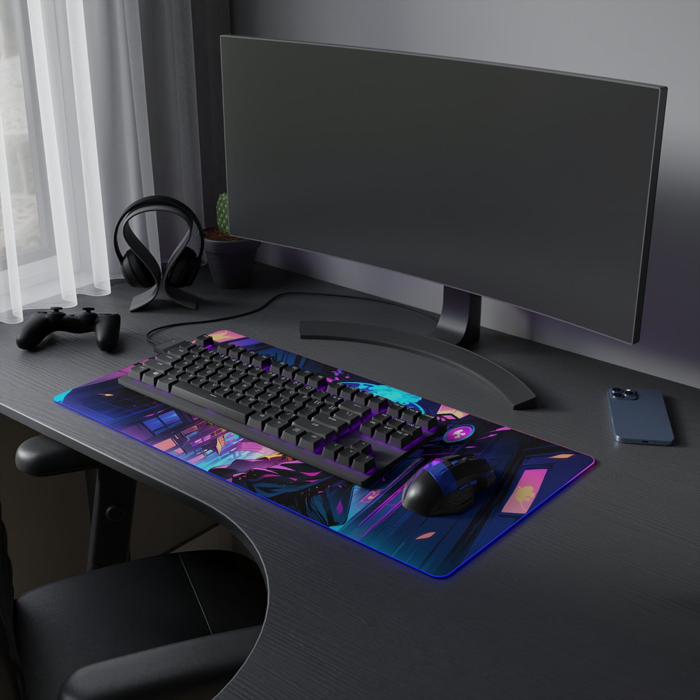 LED Gaming Mouse Pad - Neon Tokyo Vibes for Gamers & Streamers