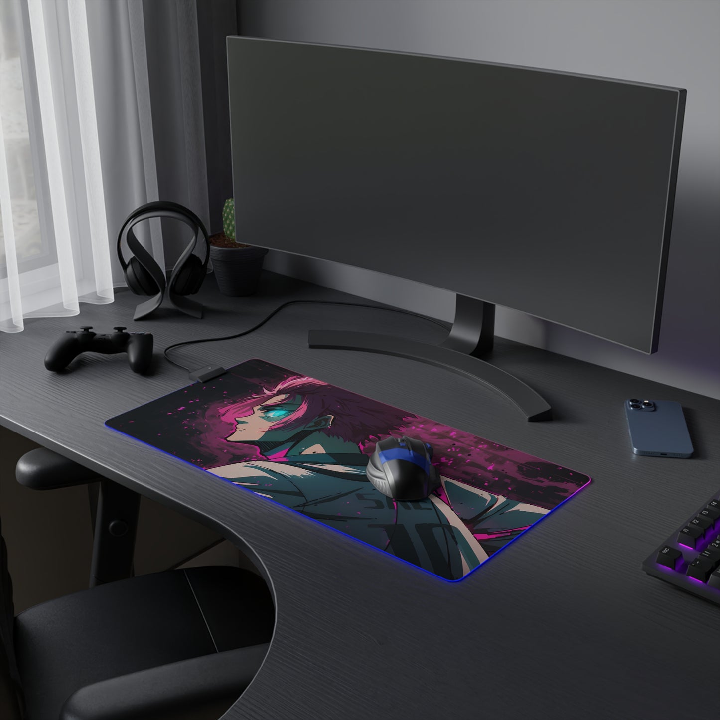 LED Gaming Mouse Pad - Blue Lock Itoshi Sae