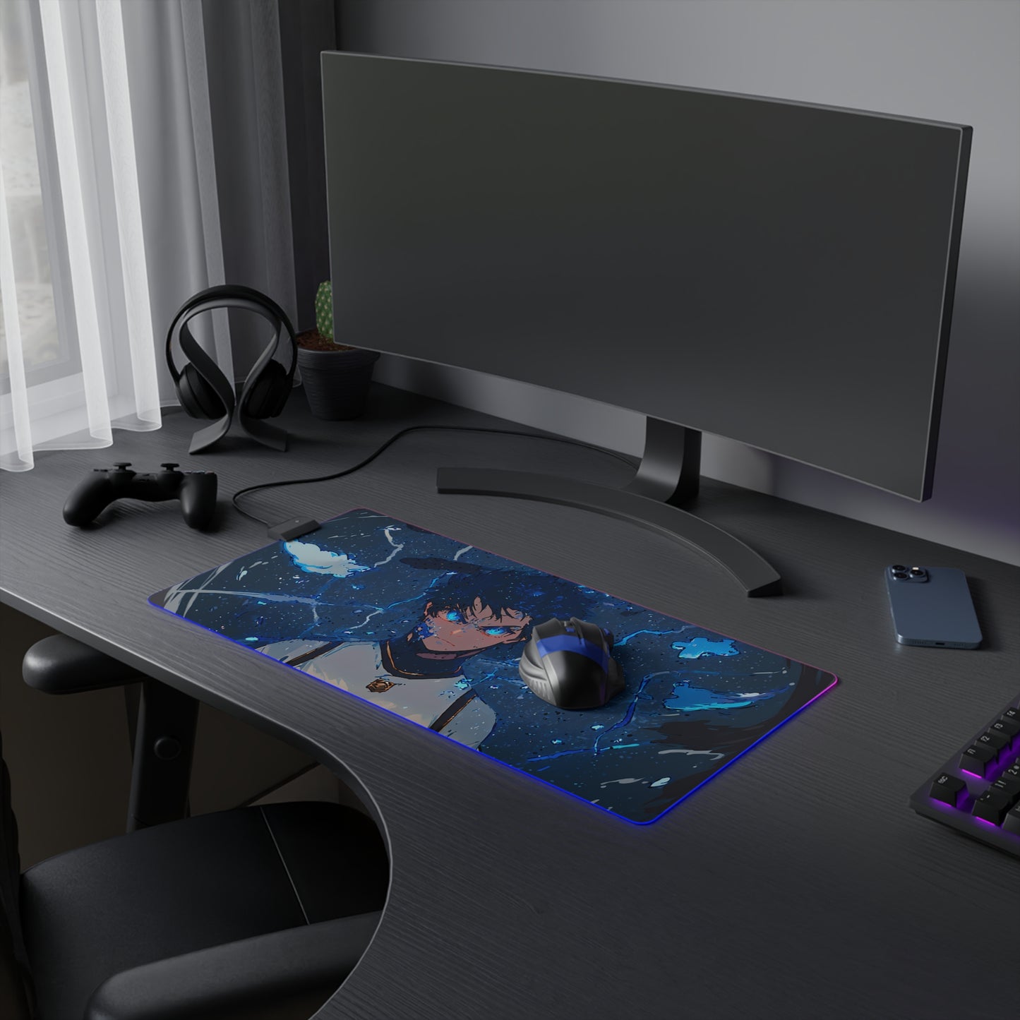 LED Gaming Mouse Pad - Blue Lock Isagi Yoichi