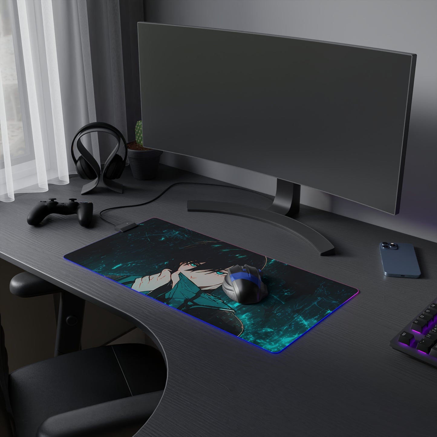 LED Gaming Mouse Pad - Blue Lock Itoshi Rin