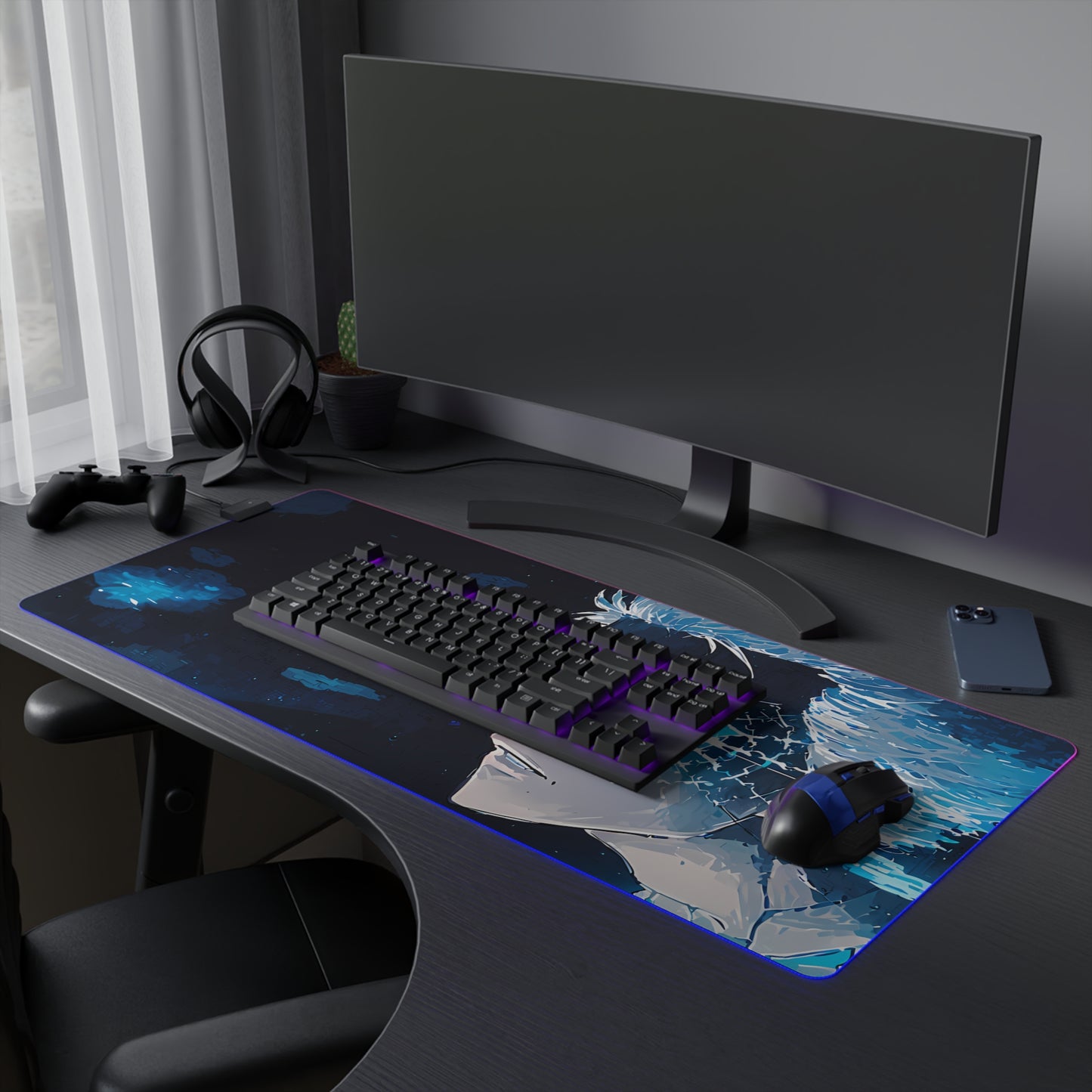 LED Gaming Mouse Pad - Blue Lock Isagi Yoichi