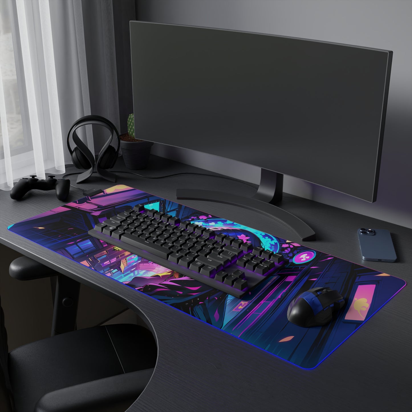 LED Gaming Mouse Pad - Neon Tokyo Vibes for Gamers & Streamers