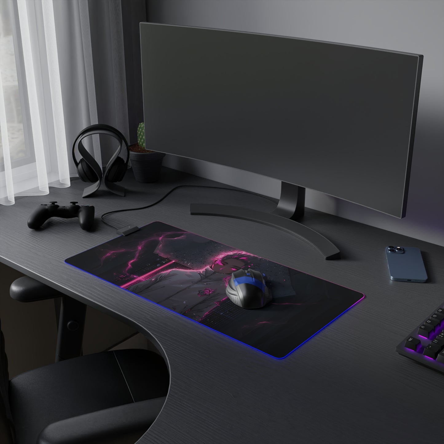 LED Gaming Mouse Pad - Blue Lock Itoshi Sae