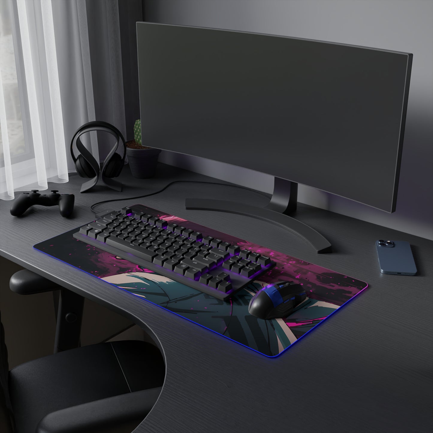 LED Gaming Mouse Pad - Blue Lock Itoshi Sae