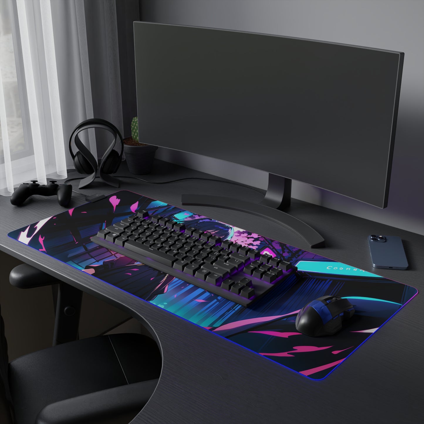 Anime LED Gaming Mouse Pad - Colorful RGB Backlit for Gamers