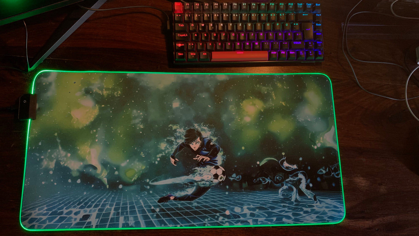 LED Gaming Mouse Pad - Blue Lock Itoshi Rin