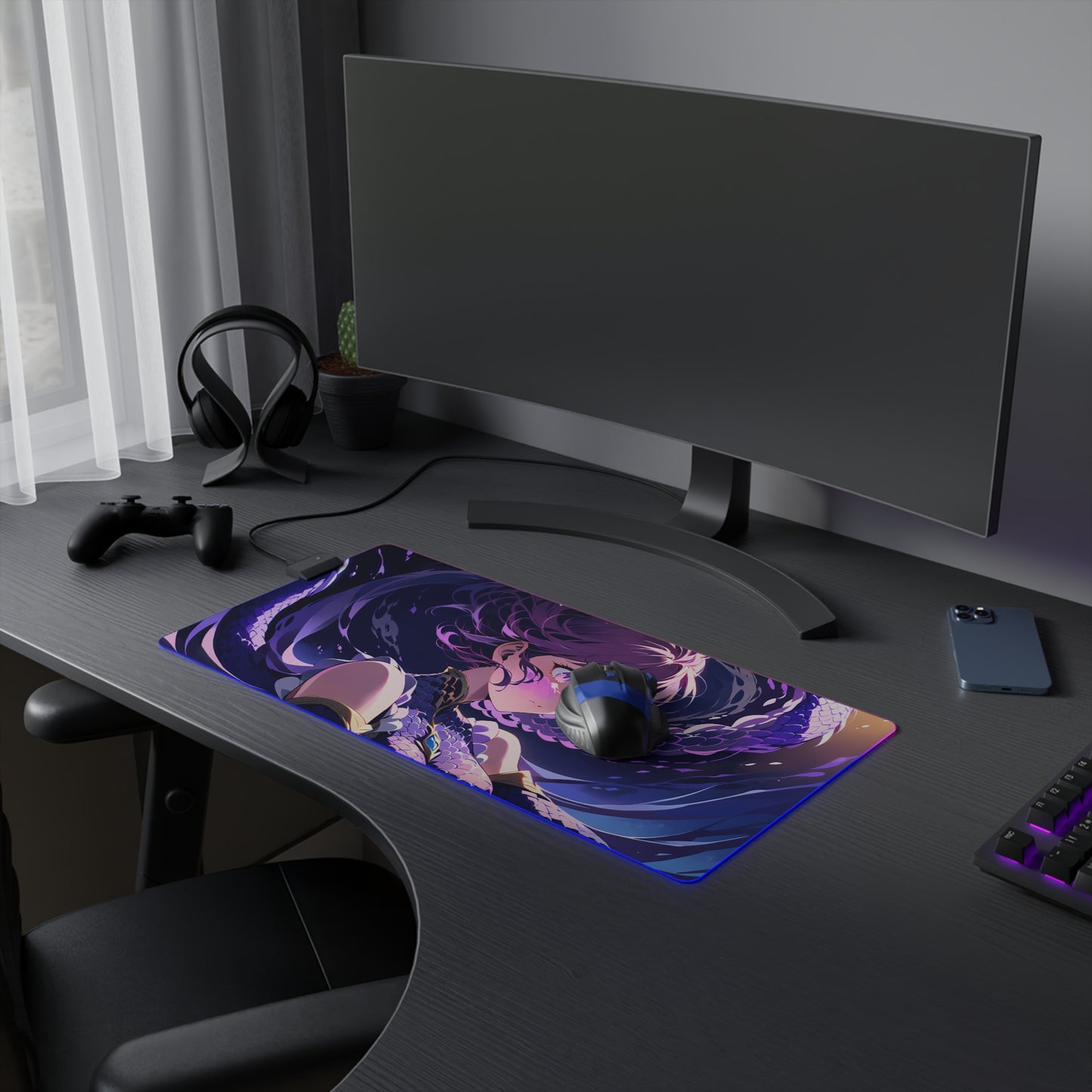 LED Gaming Mouse Pad with Vibrant Anime Design - Perfect for Gamers