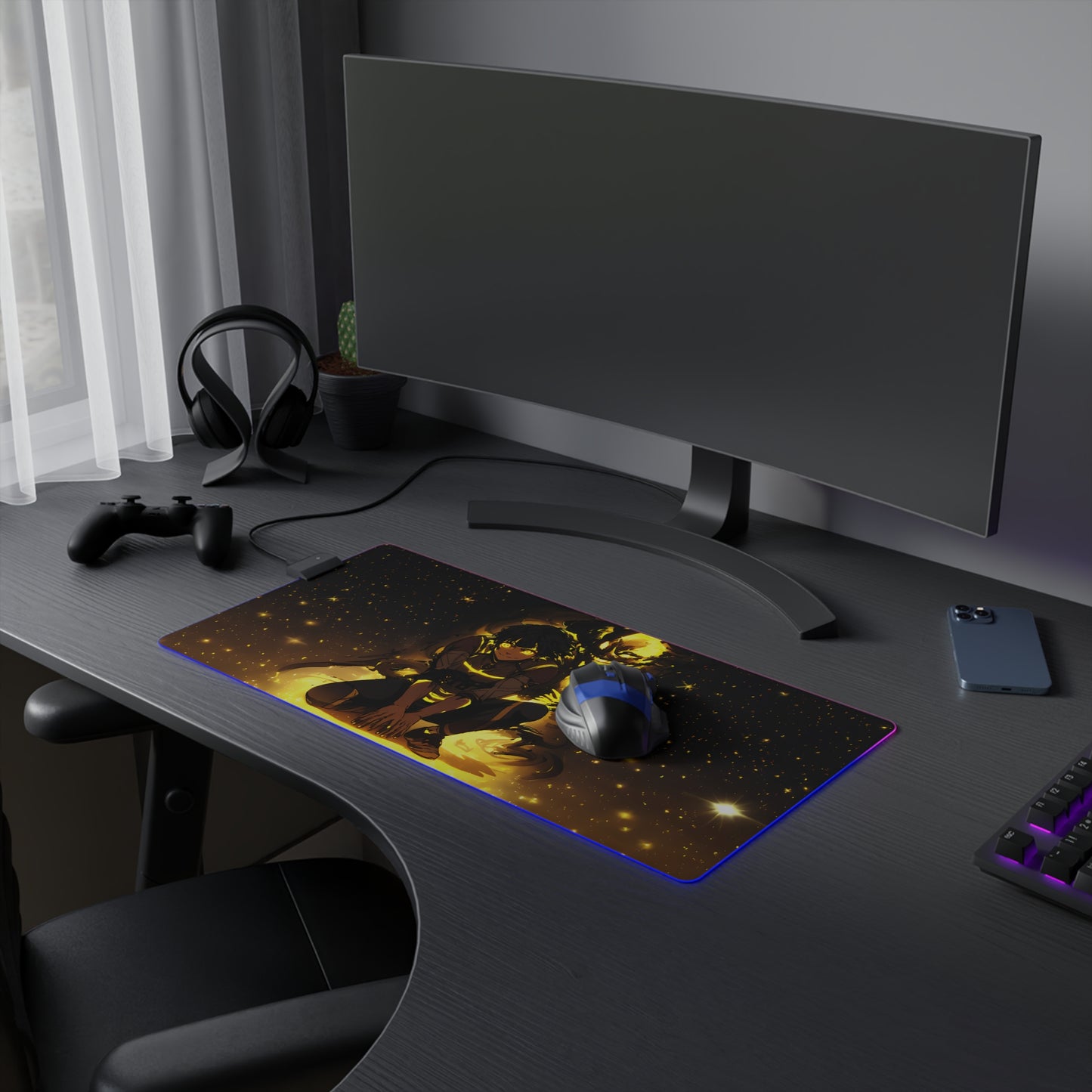 LED Gaming Mouse Pad - Blue Lock Bachira Meguru