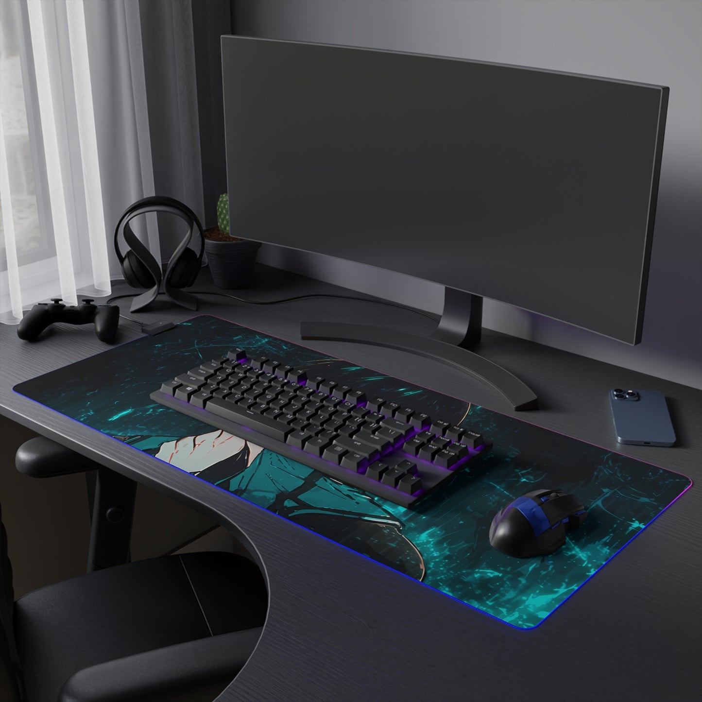 LED Gaming Mouse Pad - Blue Lock Itoshi Rin