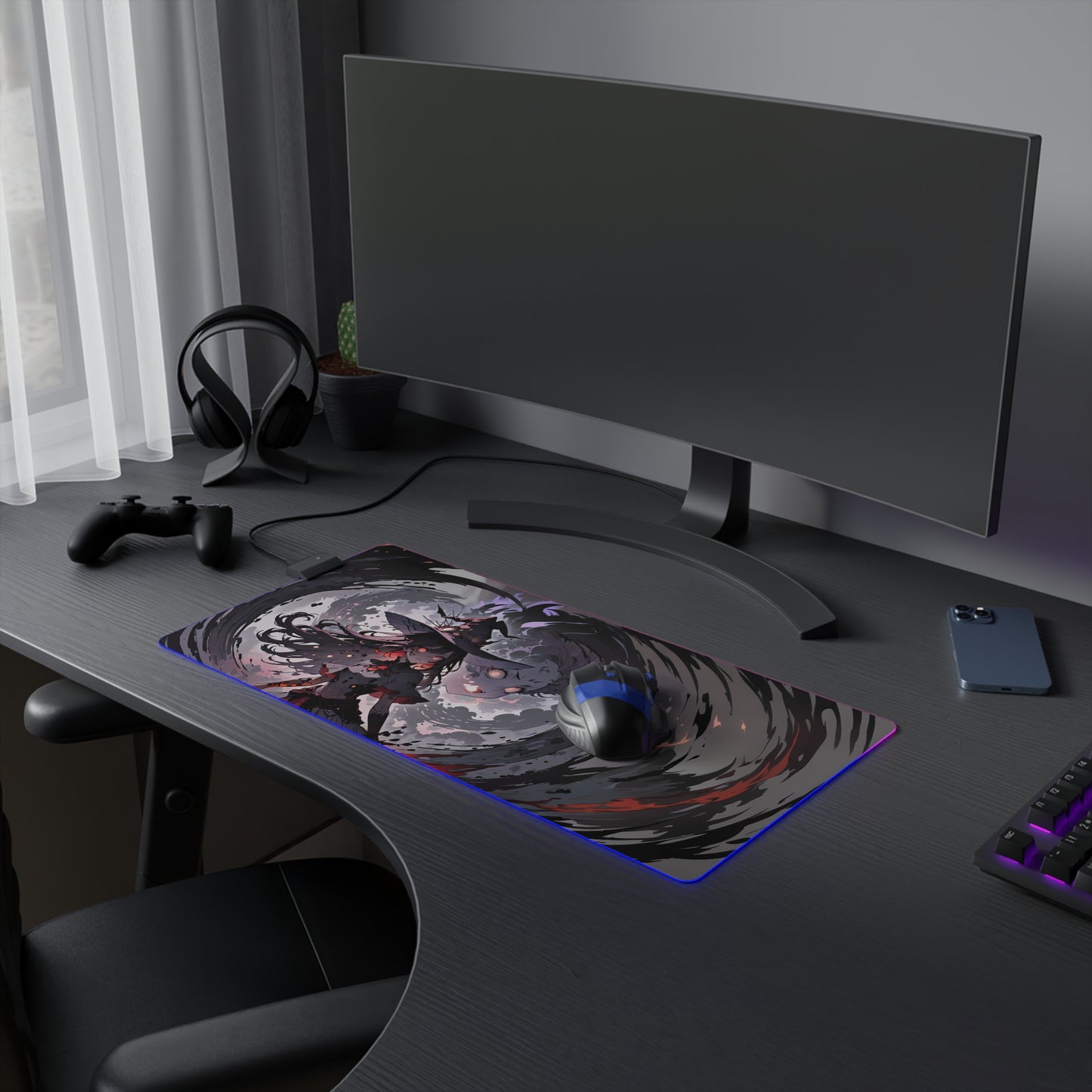 Enchanting LED Gaming Mouse Pad - Witch Design for Gamers