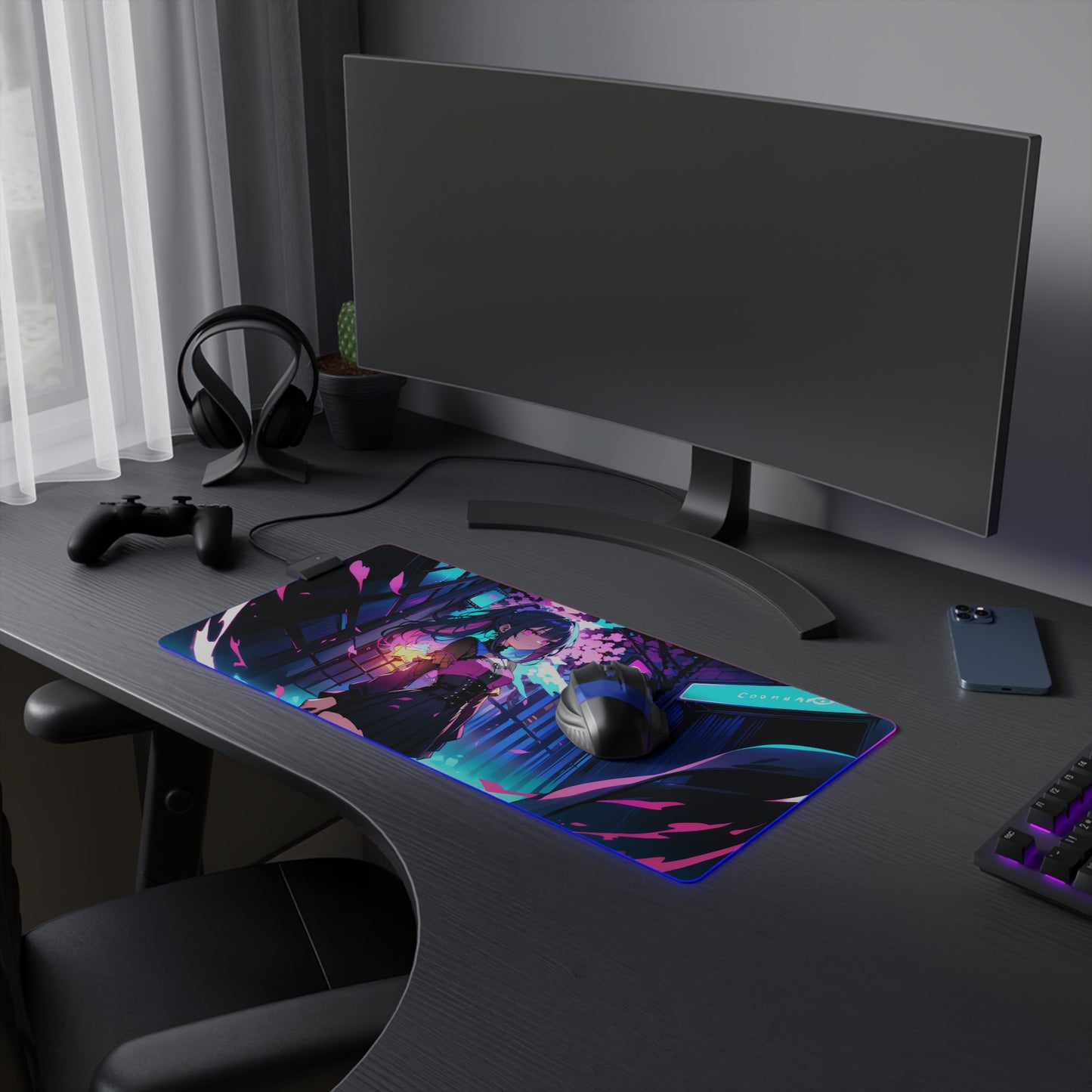 Anime LED Gaming Mouse Pad - Colorful RGB Backlit for Gamers