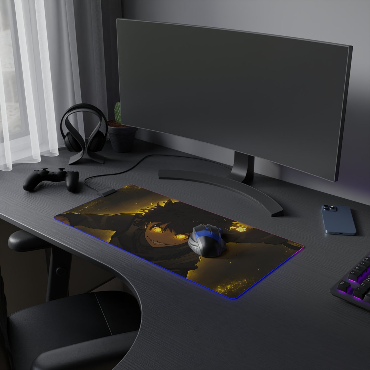 LED Gaming Mouse Pad - Blue Lock Bachira Meguru