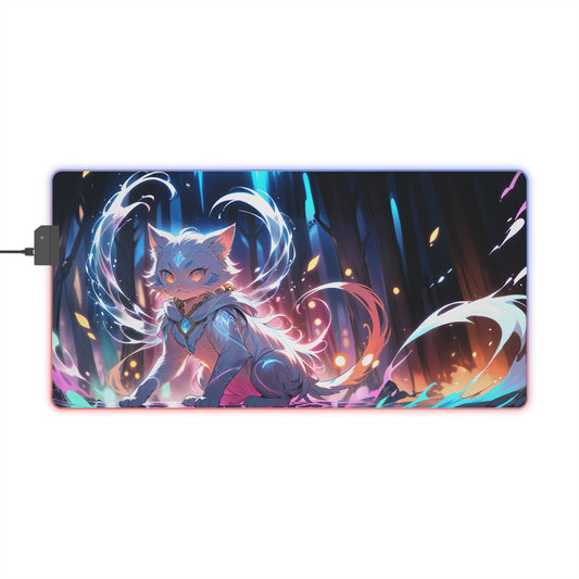 LED Gaming Mouse Pad - Enchanting Cat Design