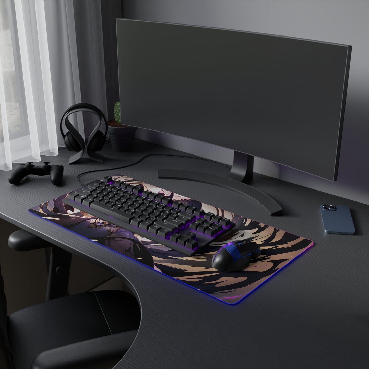 Illuminated Gaming Mouse Pad with Fantasy Design