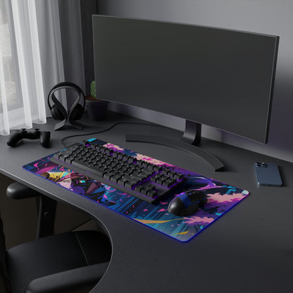 LED Gaming Mouse Pad with Anime Girl Design - RGB Backlight Gaming Accessory