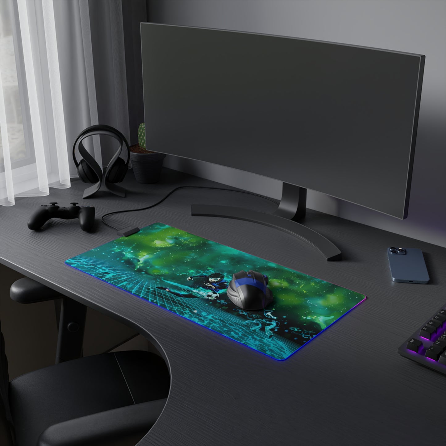 LED Gaming Mouse Pad - Blue Lock Itoshi Rin