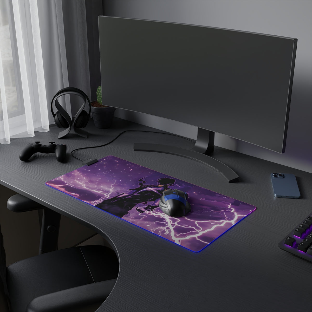 LED Gaming Mouse Pad - Solo Leveling Lightning